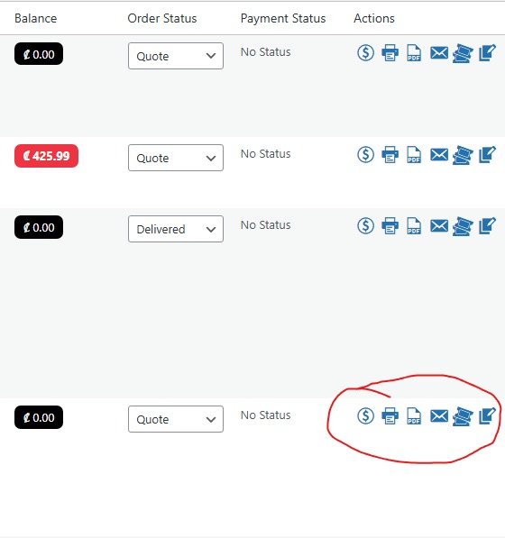 Job list view actions for quick Repair job handling