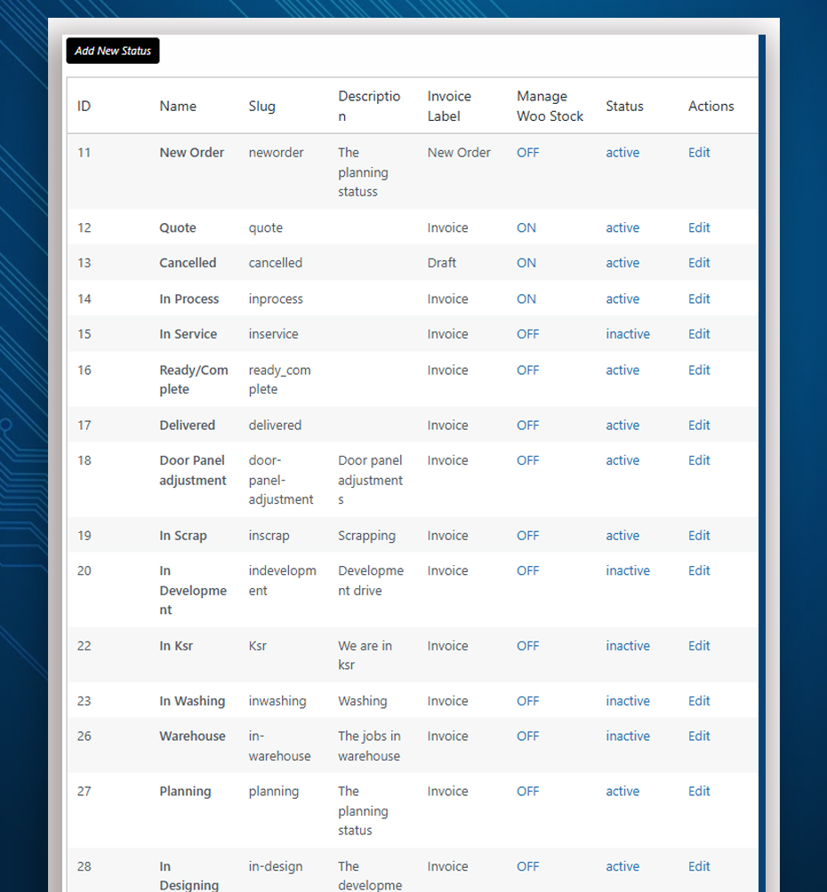 Unlimited custom status messages as per your repairing business requirements