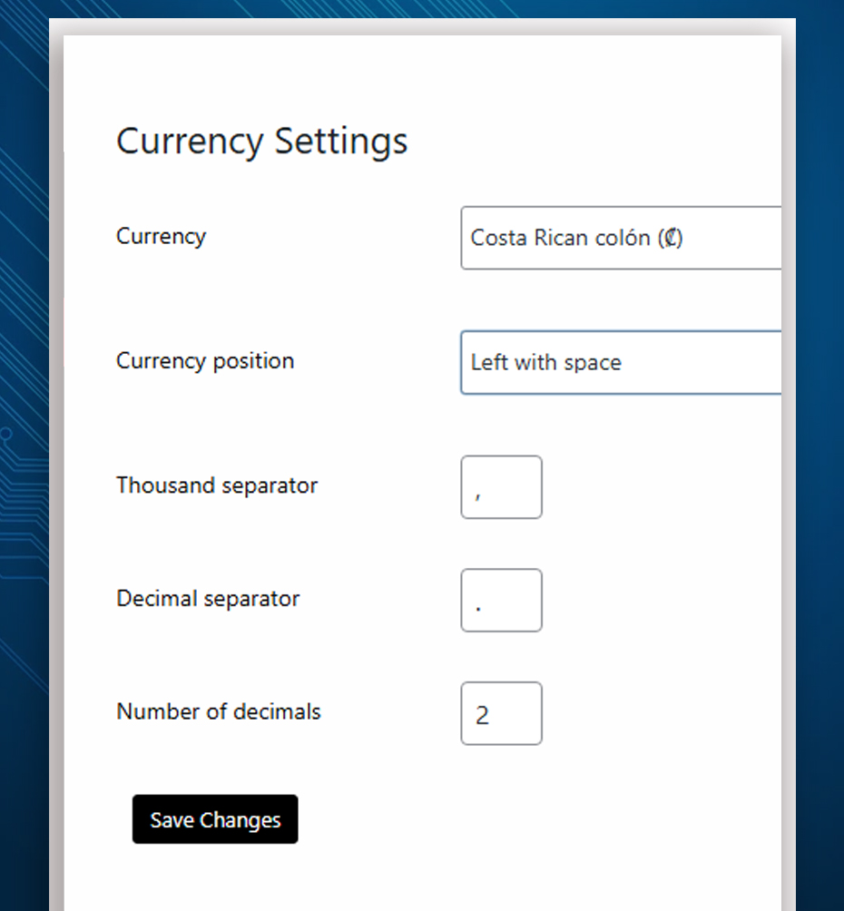 currency settings repairbuddy wordpress plugin
