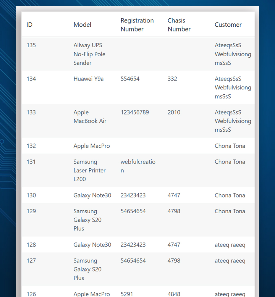customer device history