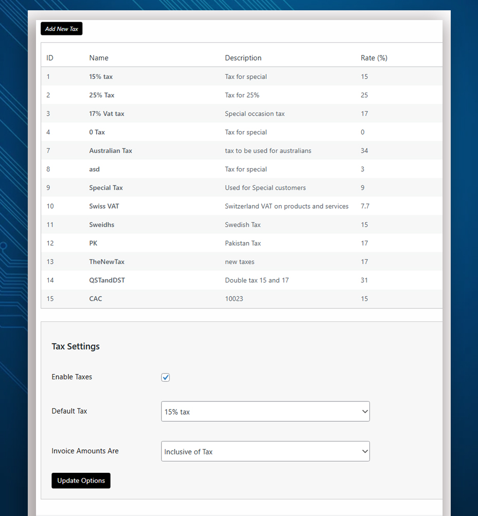 repairbuddy tax automation and settings