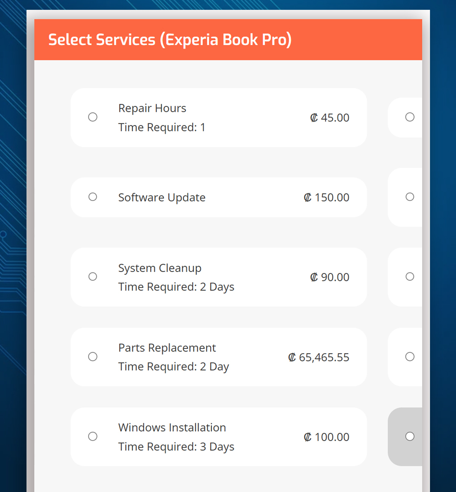 services catalog repairbuddy repair business services