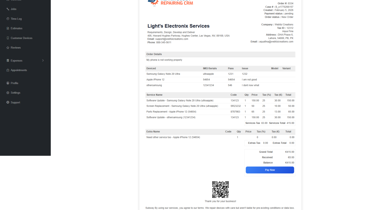 Invoicing Tools for Repair Services