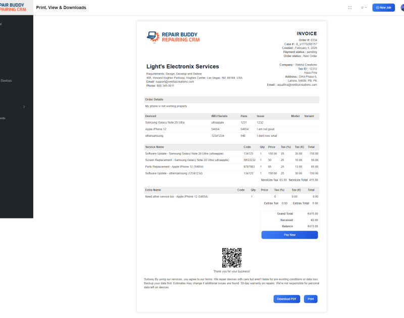 Invoicing Tools for Repair Services