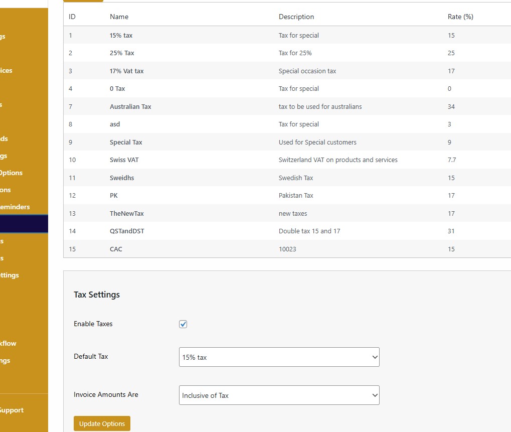 multiple taxes for repair shops add as many as you need