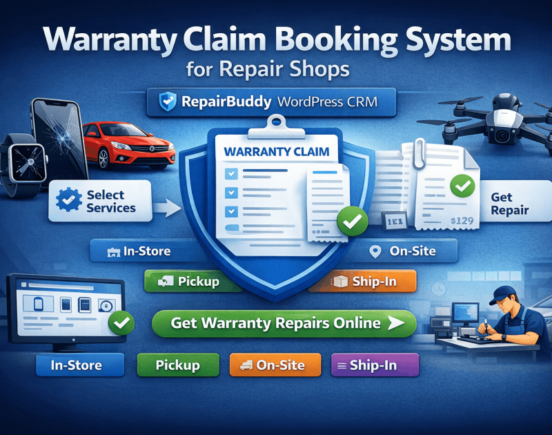 Warranty Claim Booking System for Repair Shops
