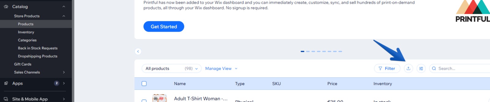 Wix Export Screenshot