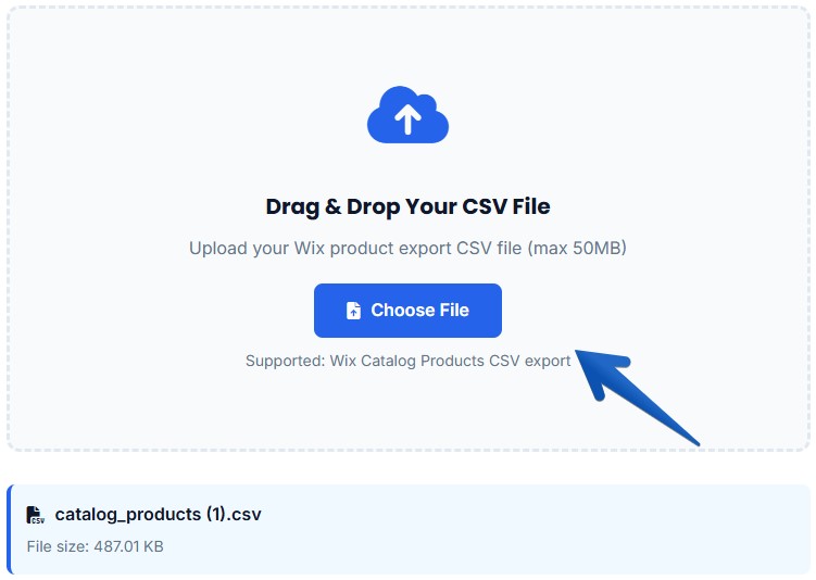 Upload Area Screenshot