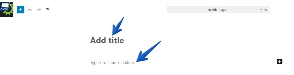 Add page title and page content in WordPress