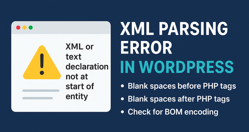 XML Parsing Error in WordPress feed