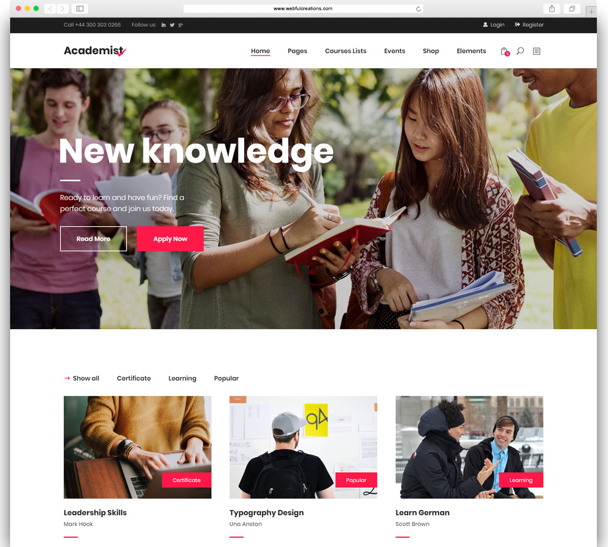 Academist - Modern Education and Learning Management System Theme