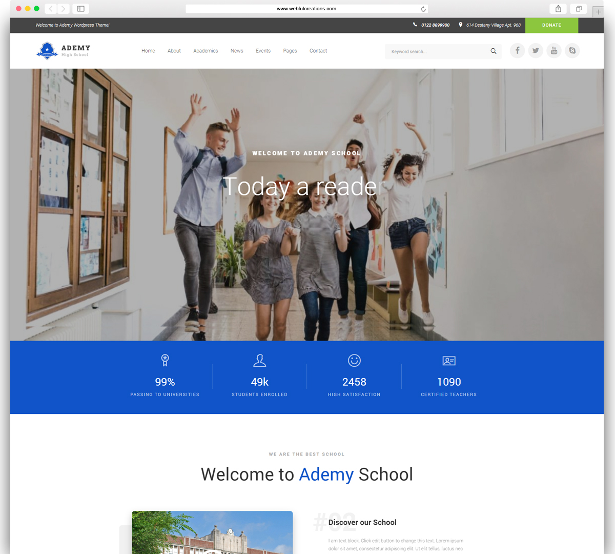 Ademy - WordPress Theme for Schools & Educational Institutes