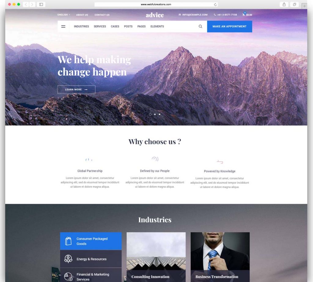 Best Consulting WordPress Themes Webful Creations