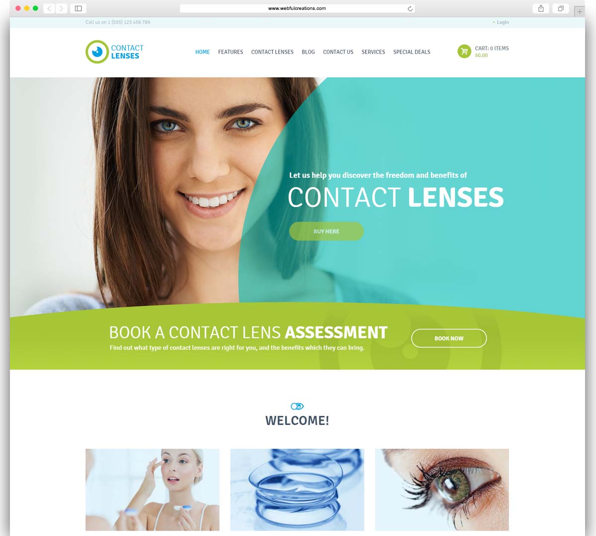 Contact Lenses Store & Vision Therapy Clinic WordPress theme