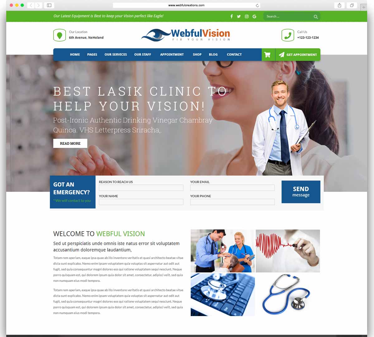 optician WordPress theme