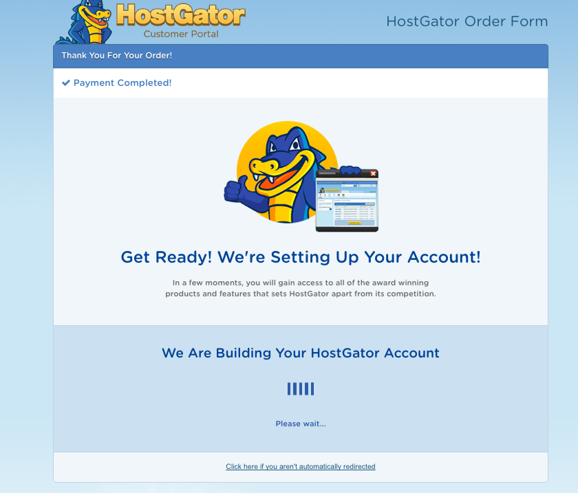 Your hosting account order