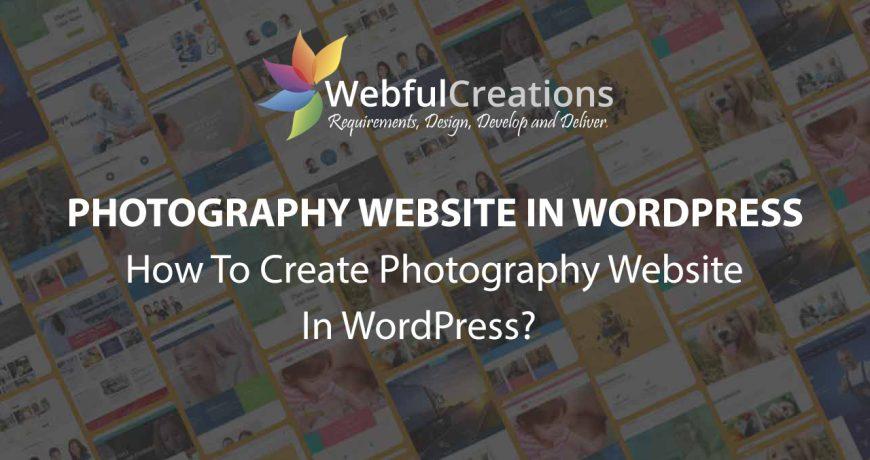 how to create a photography website in WordPress.