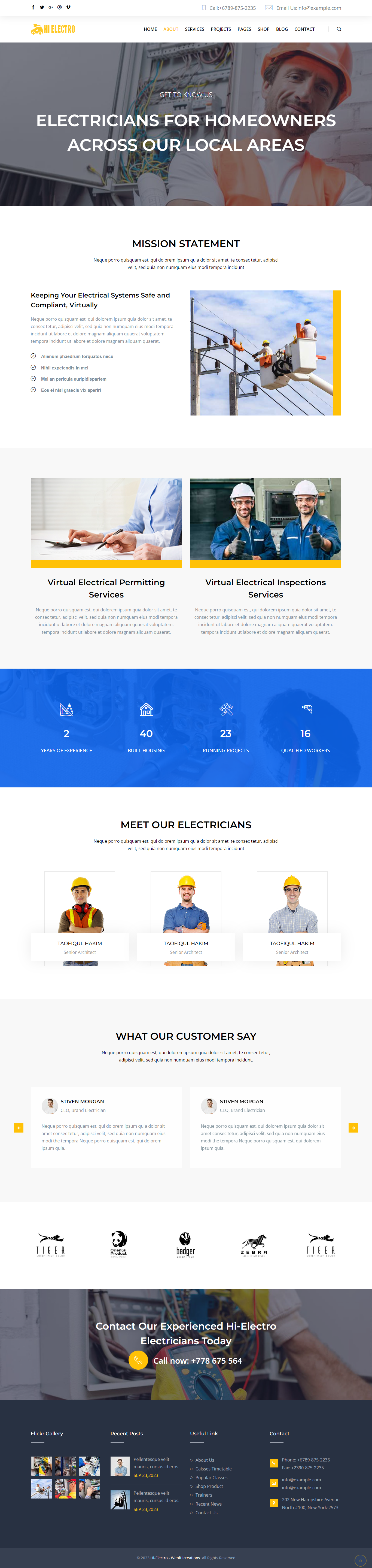 Hi-Electro - Electrician & Wiring HTML5 Template