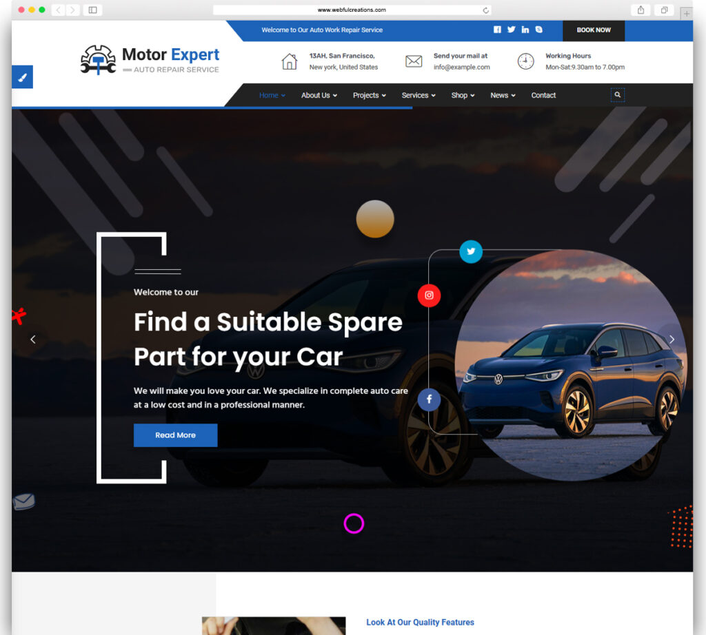 Motor Expert || Auto Mechanic & Car Repair WordPress Theme - Webful ...