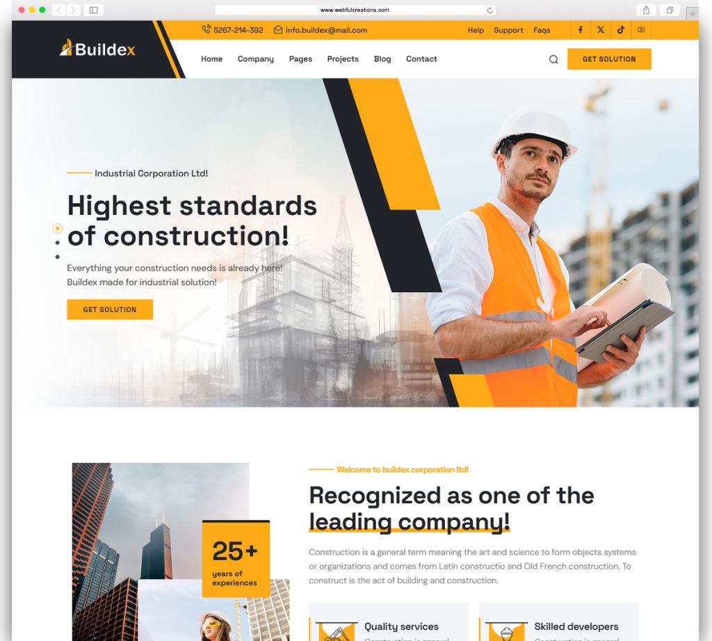51+ Best Construction WordPress Themes – Webful Creations Vision