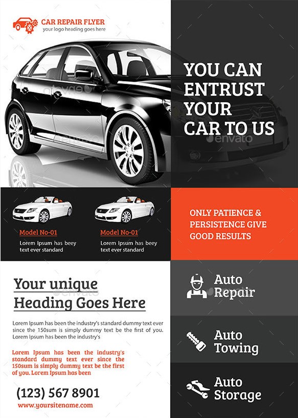 Car repair services print flyer template