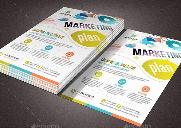 social media marketing, seo services and graphic design flyer template print
