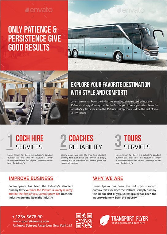 Transport business flyer print template
