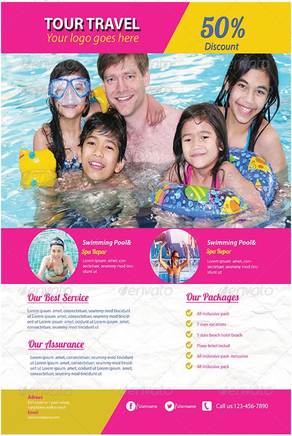 Travel agency packages flyer template