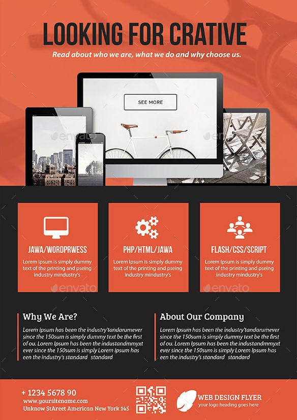 website design and development services print flyer template